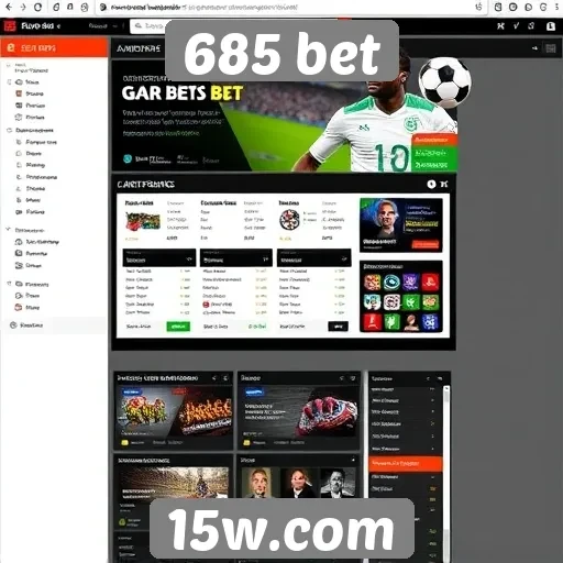 Análise da interface do site 685 bet