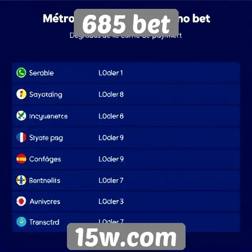 Métodos de pagamento disponíveis no 685 bet